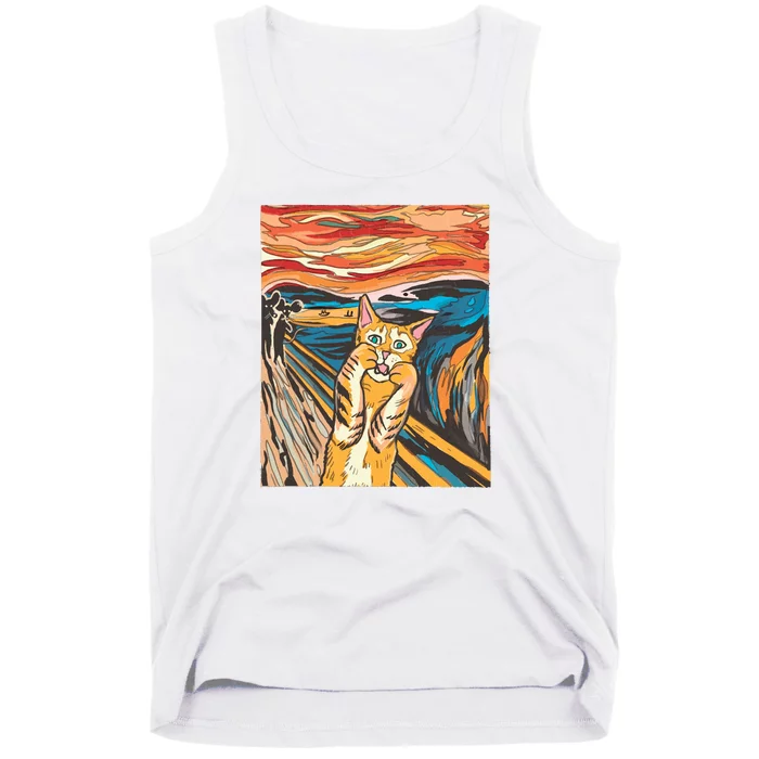 The Scream Parody Cat Tank Top