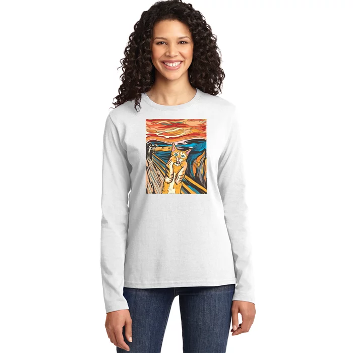 The Scream Parody Cat Ladies Long Sleeve Shirt