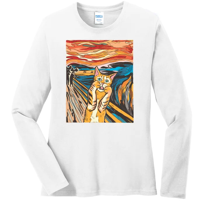 The Scream Parody Cat Ladies Long Sleeve Shirt