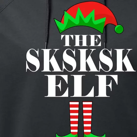 The SKSKSK Elf Funny Christmas Matching Performance Fleece Hoodie