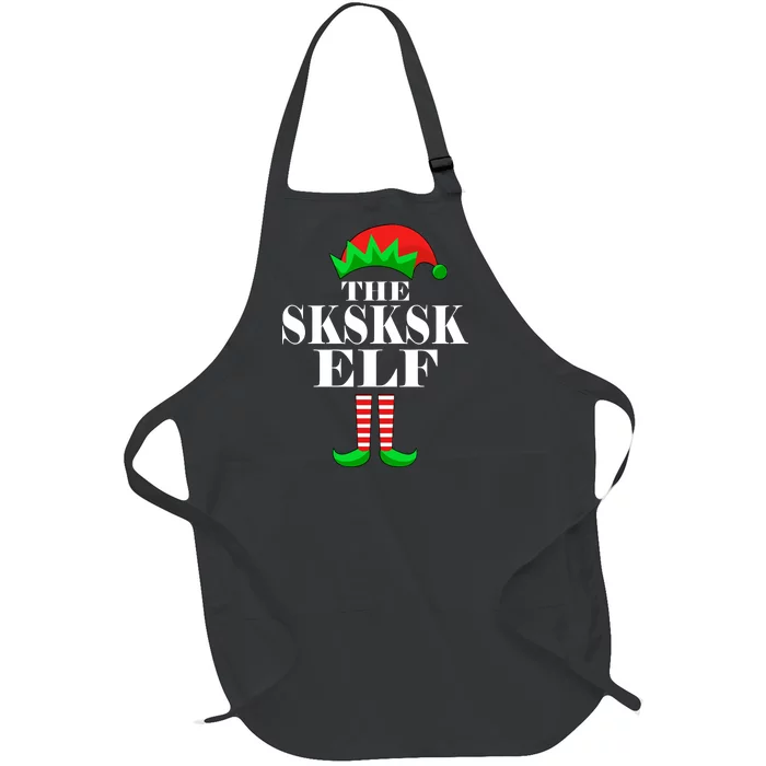 The SKSKSK Elf Funny Christmas Matching Full-Length Apron With Pocket