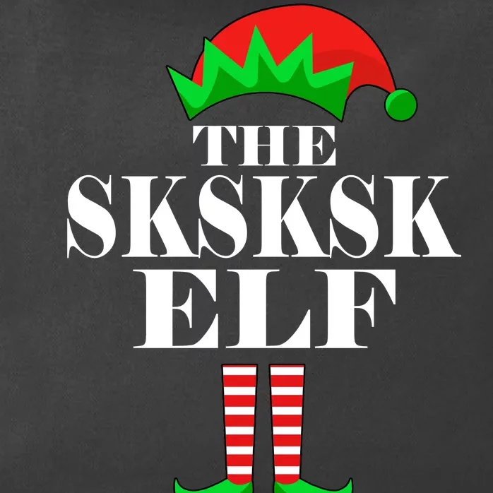 The SKSKSK Elf Funny Christmas Matching Zip Tote Bag