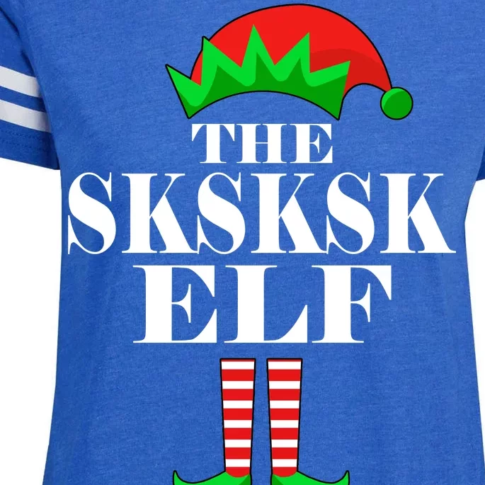 The SKSKSK Elf Funny Christmas Matching Enza Ladies Jersey Football T-Shirt