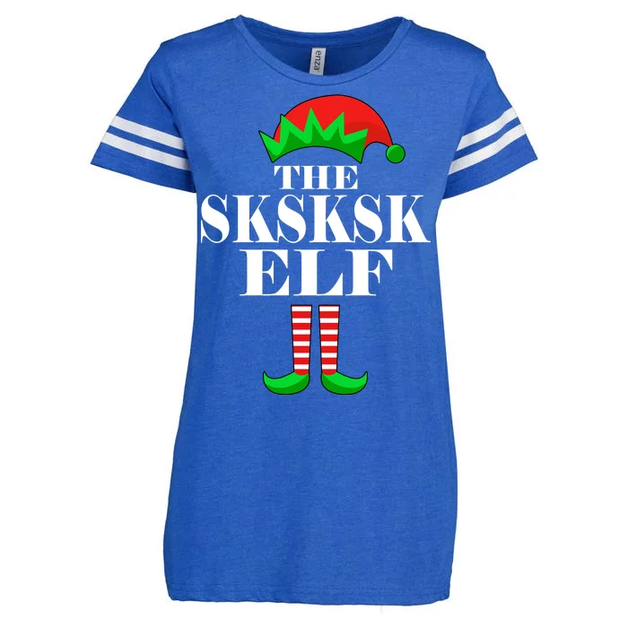 The SKSKSK Elf Funny Christmas Matching Enza Ladies Jersey Football T-Shirt