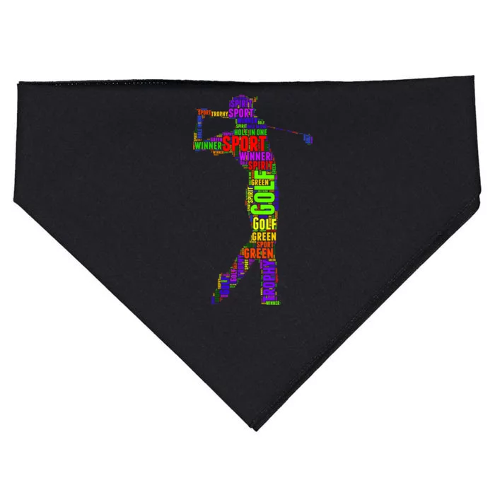 The Spirit of Golf Word Mash-up USA-Made Doggie Bandana