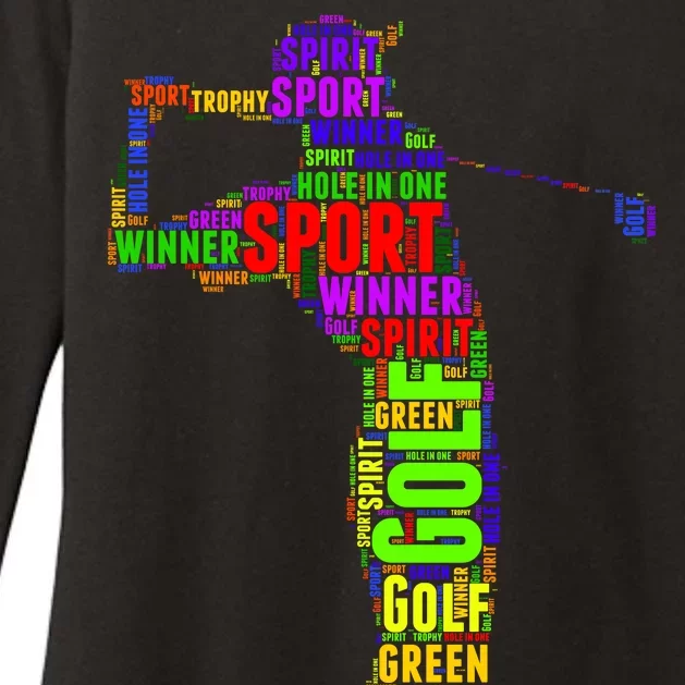 The Spirit of Golf Word Mash-up Womens CVC Long Sleeve Shirt