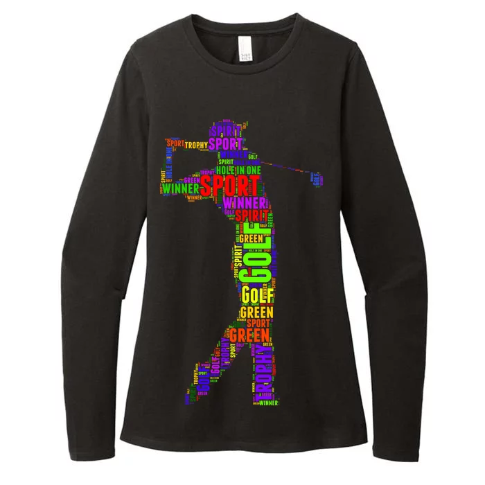 The Spirit of Golf Word Mash-up Womens CVC Long Sleeve Shirt