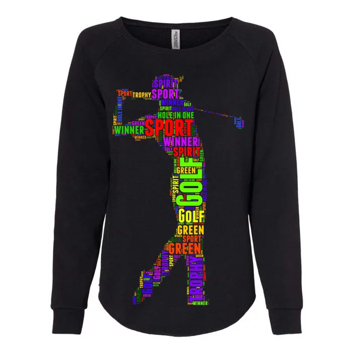 The Spirit of Golf Word Mash-up Womens California Wash Sweatshirt