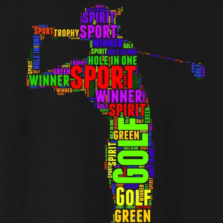 The Spirit of Golf Word Mash-up Women's Crop Top Tee