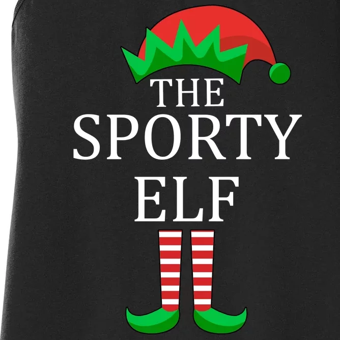 The Sporty Elf Family Matching Christmas Women's Racerback Tank