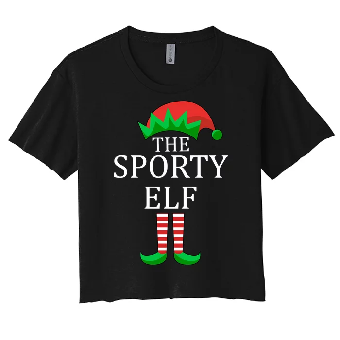 The Sporty Elf Family Matching Christmas Women's Crop Top Tee