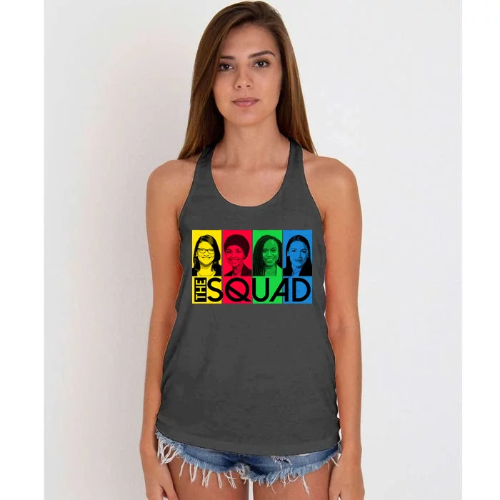 The Squad AOC Ilhan Omar Tlaib Pressley Women's Knotted Racerback Tank