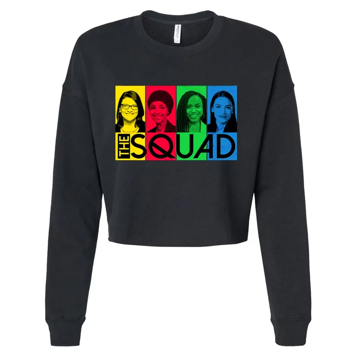 The Squad AOC Ilhan Omar Tlaib Pressley Cropped Pullover Crew