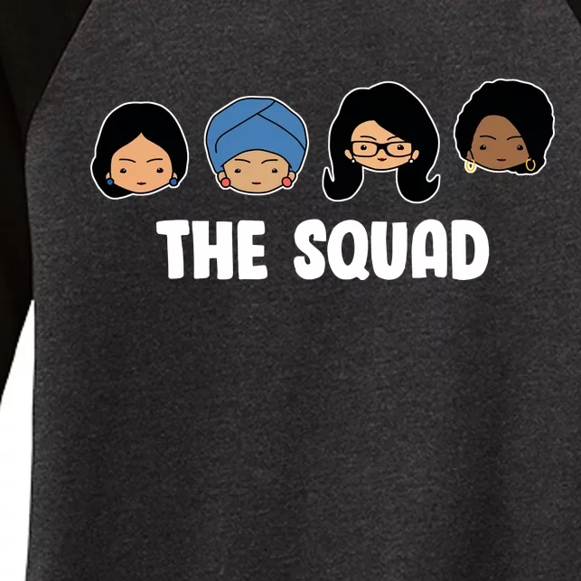 The Squad AOC Rashida Ayanna Llhan Women's Tri-Blend 3/4-Sleeve Raglan Shirt