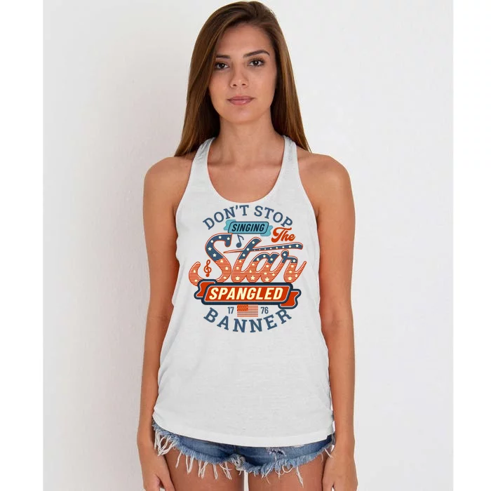 The Star Spangled Banner Women's Knotted Racerback Tank