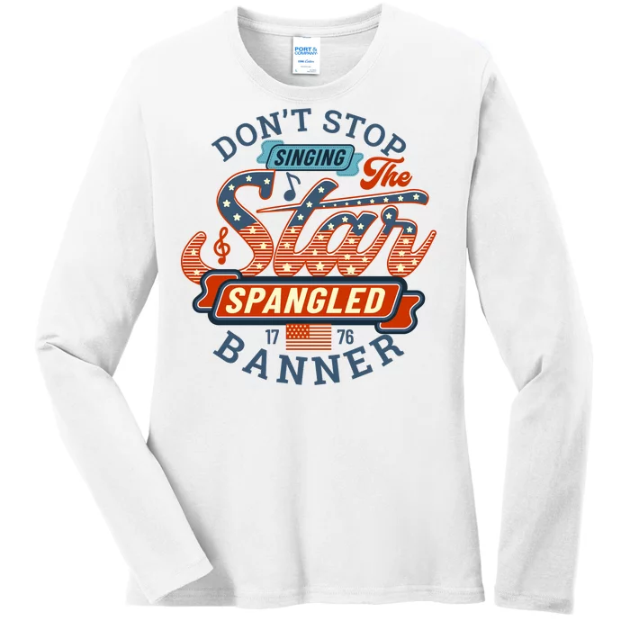 The Star Spangled Banner Ladies Long Sleeve Shirt