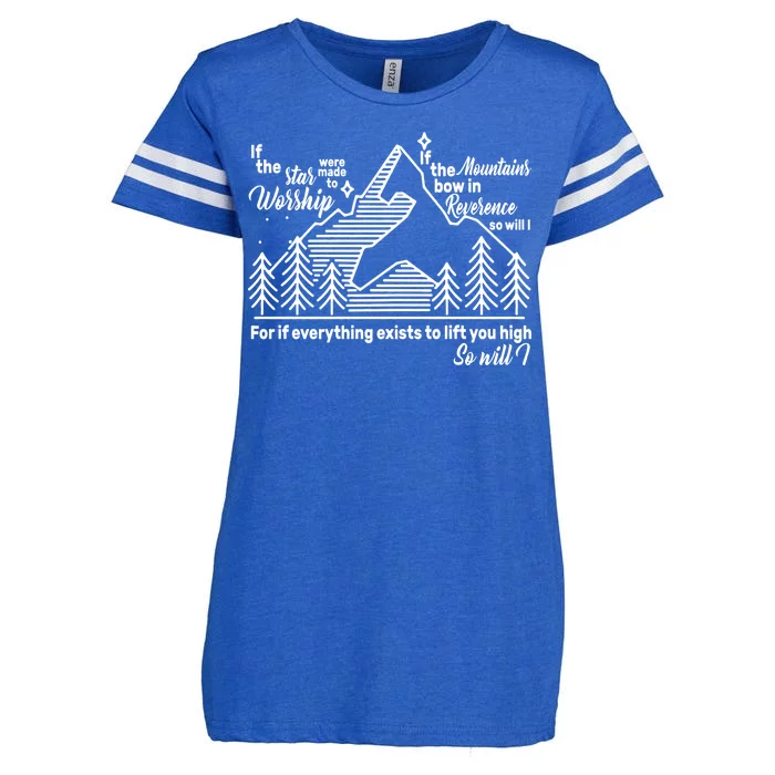 The Stars And Mountains Worship Him Enza Ladies Jersey Football T-Shirt