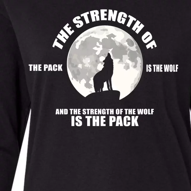 The Strength Of The Pack Is The Wolf Saying Womens Cotton Relaxed Long Sleeve T-Shirt