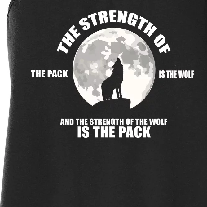 The Strength Of The Pack Is The Wolf Saying Women's Racerback Tank