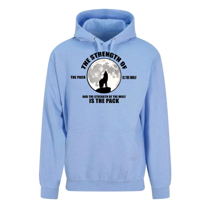 The Strength Of The Pack Is The Wolf Saying Unisex Surf Hoodie