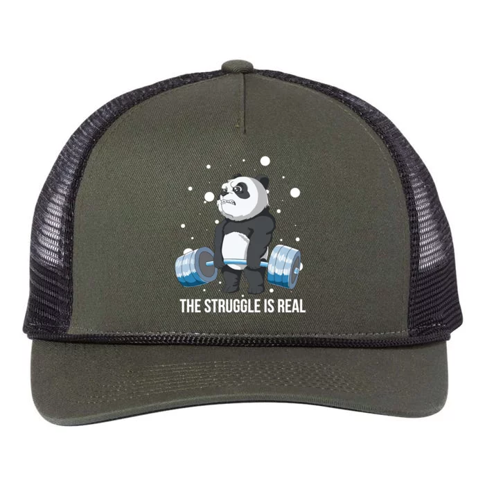 The Struggle Is Real Panda Retro Rope Trucker Hat Cap