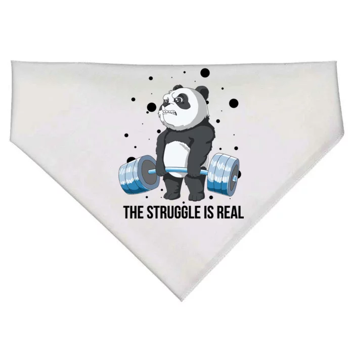 The Struggle Is Real Panda USA-Made Doggie Bandana