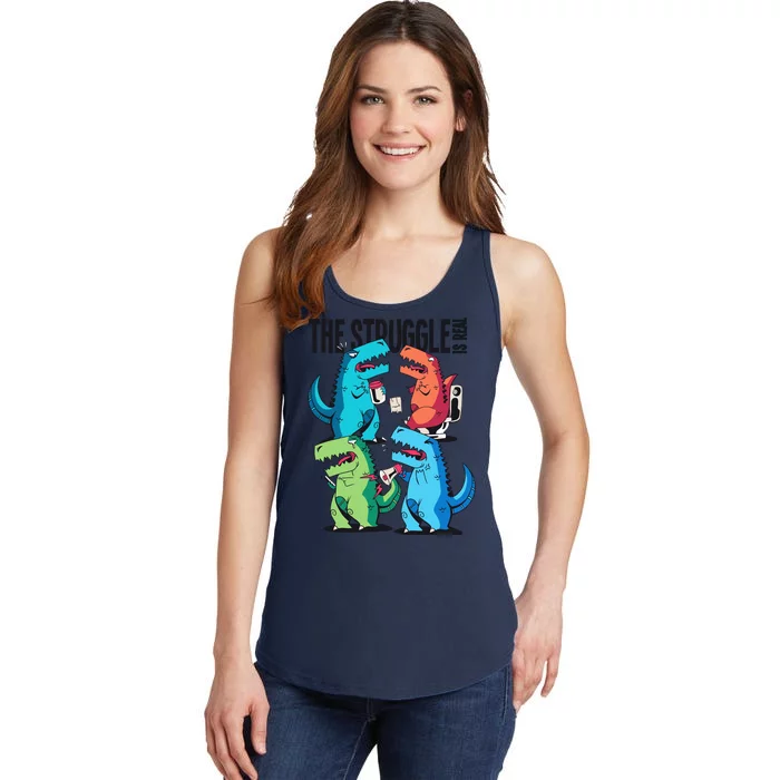 The Struggle Is Real T-Rex Problems Ladies Essential Tank