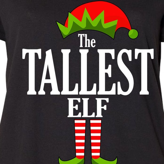 The Tallest Elf Funny Matching Christmas Women's Plus Size T-Shirt