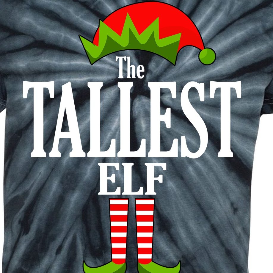 The Tallest Elf Funny Matching Christmas Kids Tie-Dye T-Shirt
