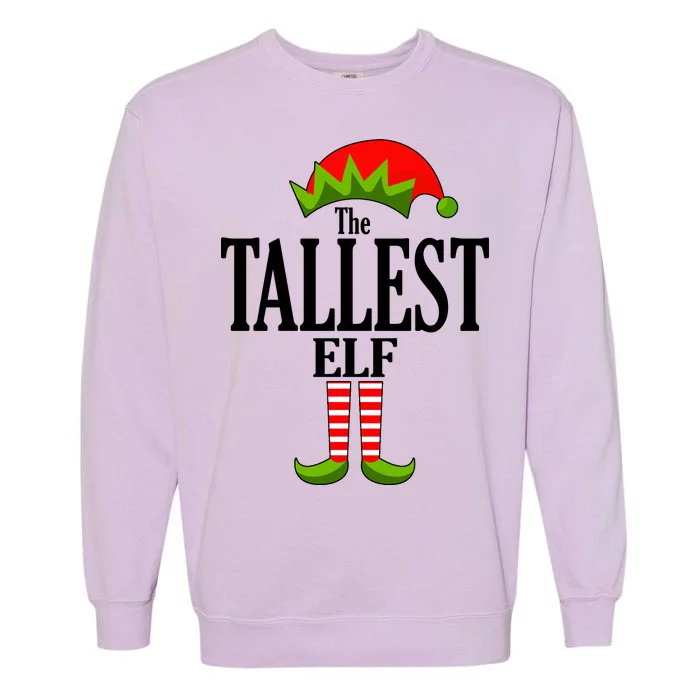 The Tallest Elf Funny Matching Christmas Garment-Dyed Sweatshirt