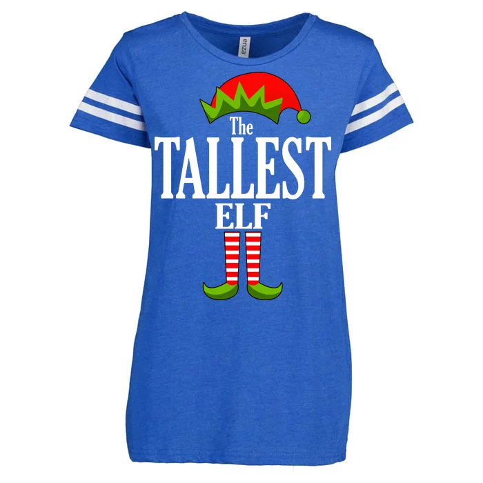 The Tallest Elf Funny Matching Christmas Enza Ladies Jersey Football T-Shirt