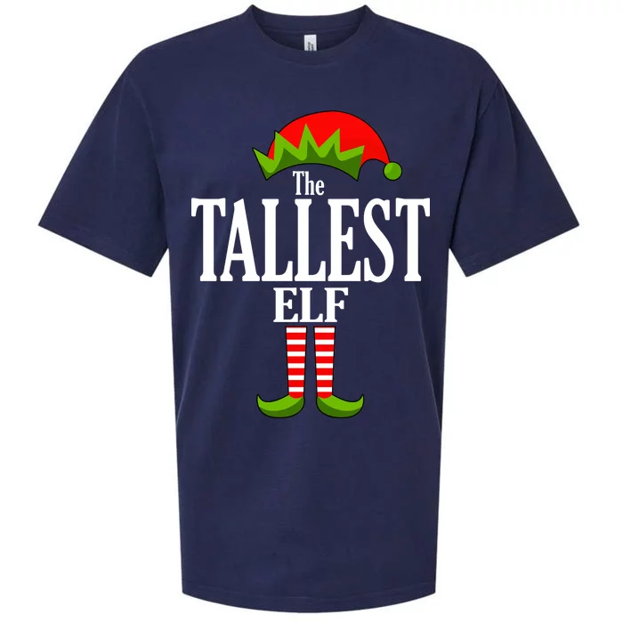 The Tallest Elf Funny Matching Christmas Sueded Cloud Jersey T-Shirt