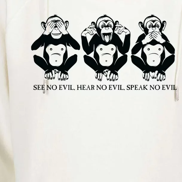 The three wise monkeys Womens Funnel Neck Pullover Hood