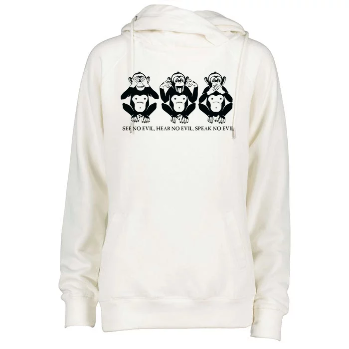 The three wise monkeys Womens Funnel Neck Pullover Hood