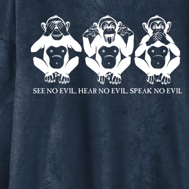 The three wise monkeys Hooded Wearable Blanket