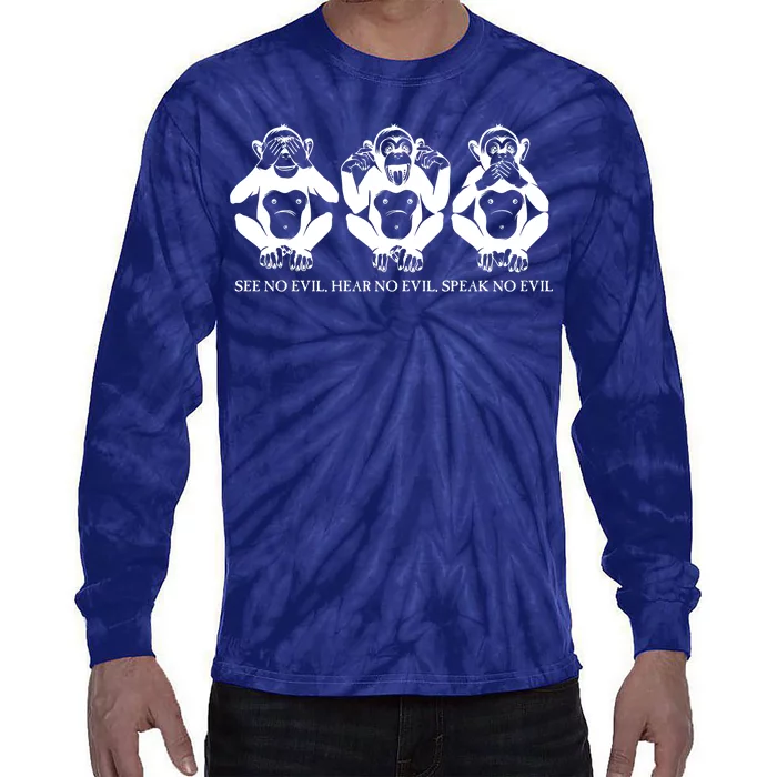 The three wise monkeys Tie-Dye Long Sleeve Shirt