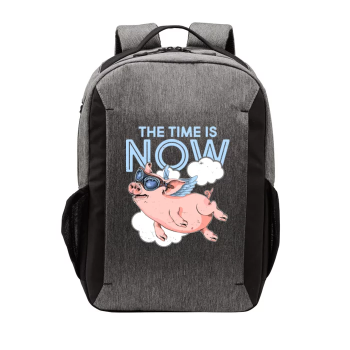 The Time Is Now Flying Pig Vector Backpack