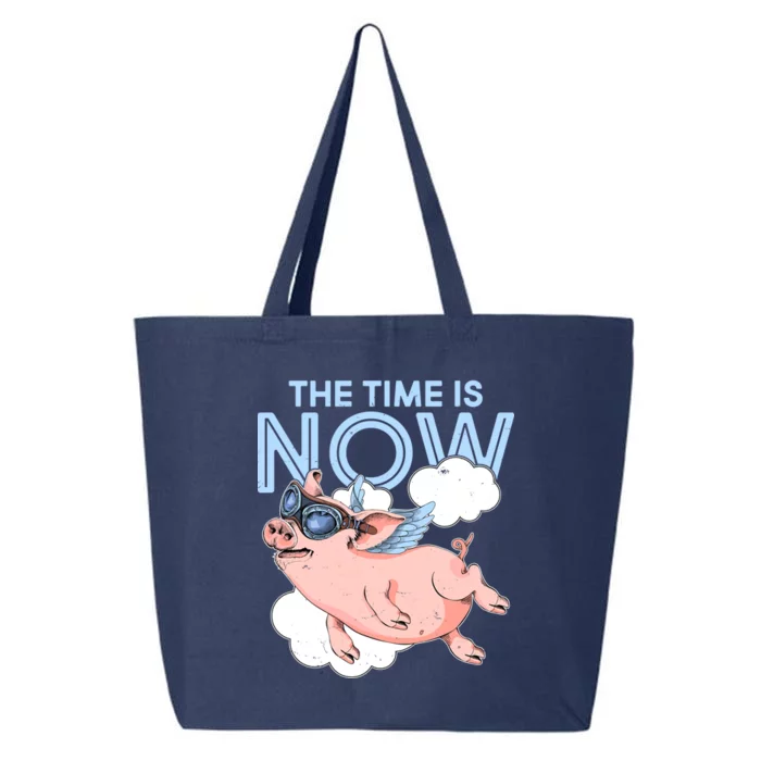 The Time Is Now Flying Pig 25L Jumbo Tote