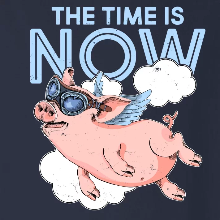 The Time Is Now Flying Pig Toddler Long Sleeve Shirt