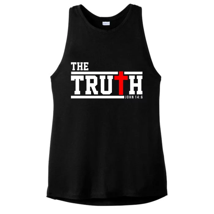 The Truth John 14:6 Jesus Christ Ladies Tri-Blend Wicking Tank