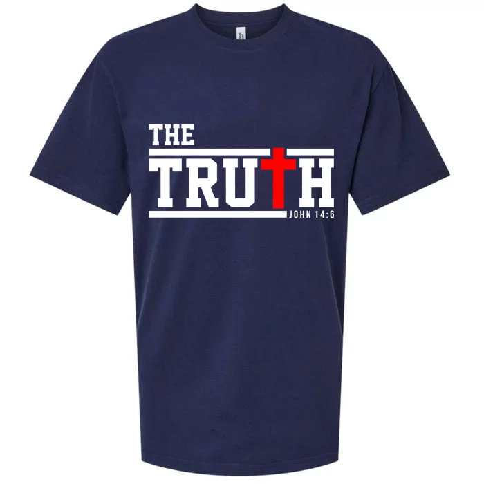 The Truth John 14:6 Jesus Christ Sueded Cloud Jersey T-Shirt