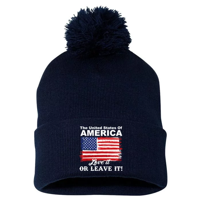 The United States Of America Love It Or Leave It! Pom Pom 12in Knit Beanie