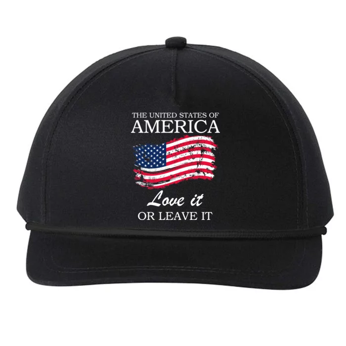 The USA Love It Or Leave It Snapback Five-Panel Rope Hat