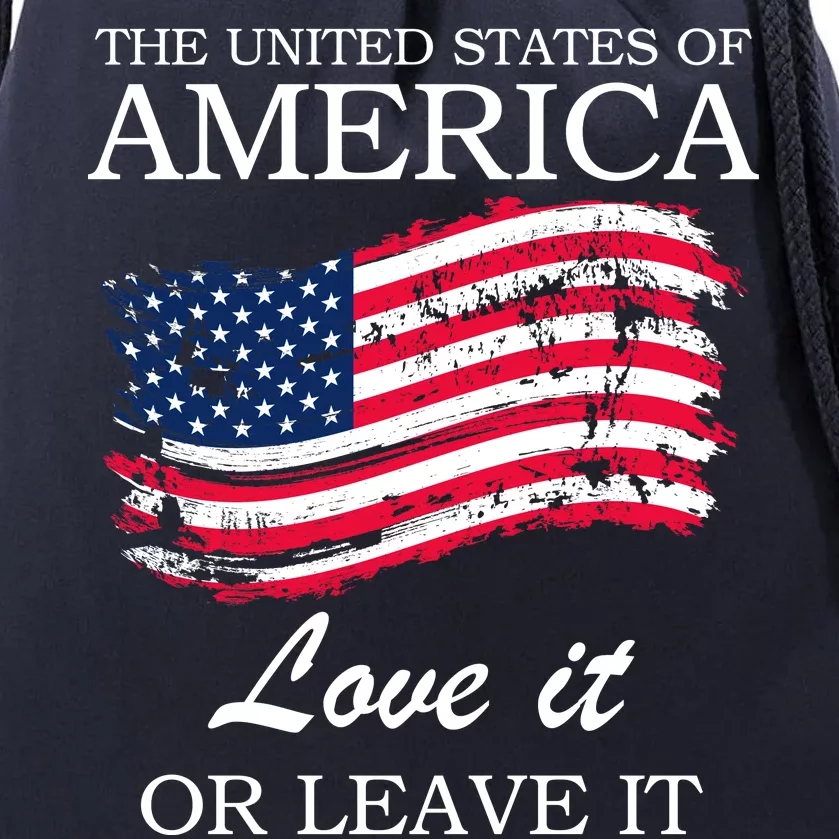 The USA Love It Or Leave It Drawstring Bag