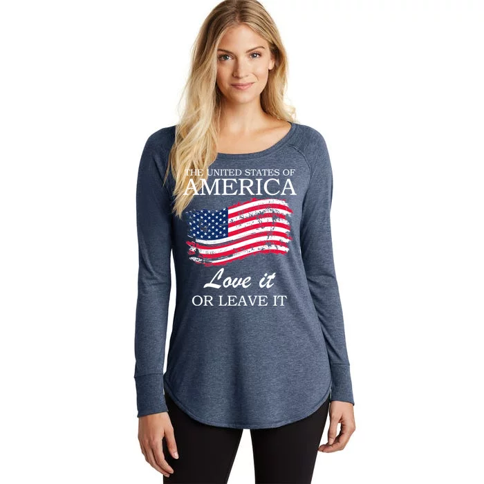 The USA Love It Or Leave It Women's Perfect Tri Tunic Long Sleeve Shirt