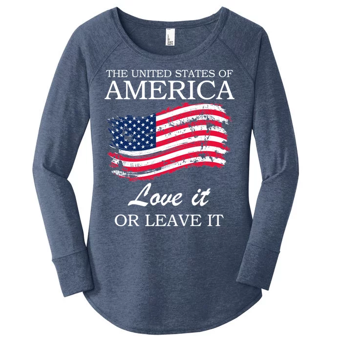 The USA Love It Or Leave It Women's Perfect Tri Tunic Long Sleeve Shirt