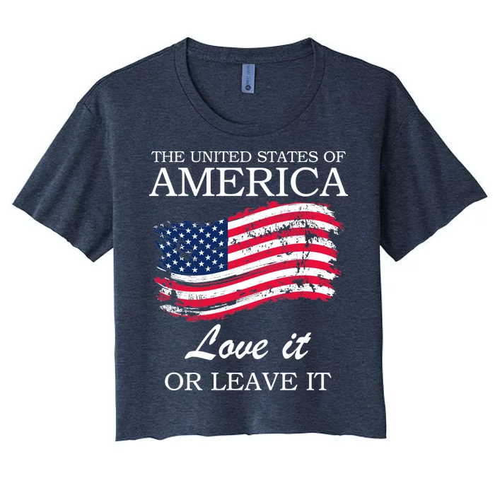 The USA Love It Or Leave It Women's Crop Top Tee