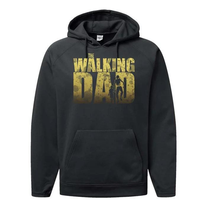 The Walking Dad Gold Logo Performance Fleece Hoodie