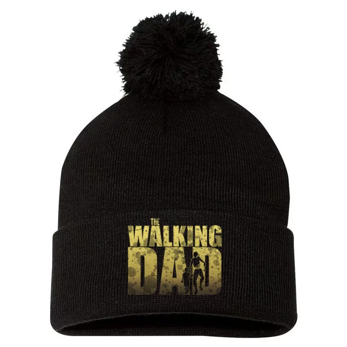 The Walking Dad Gold Logo Pom Pom 12in Knit Beanie