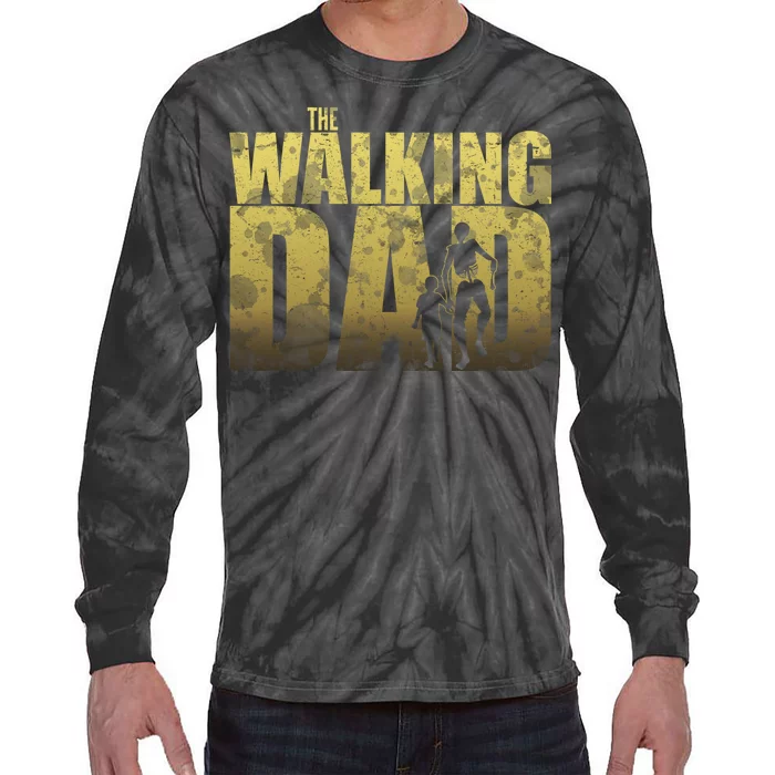 The Walking Dad Gold Logo Tie-Dye Long Sleeve Shirt